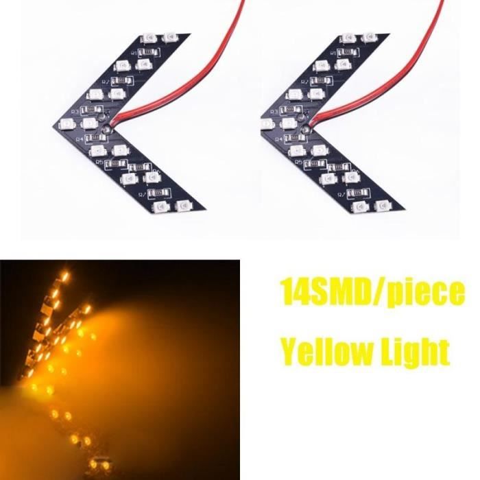 2 pièces 14 SMD Clignotants Automobile Flèche Panneau LED Tournant La Lumière pour Voiture Auto Rétroviseur I