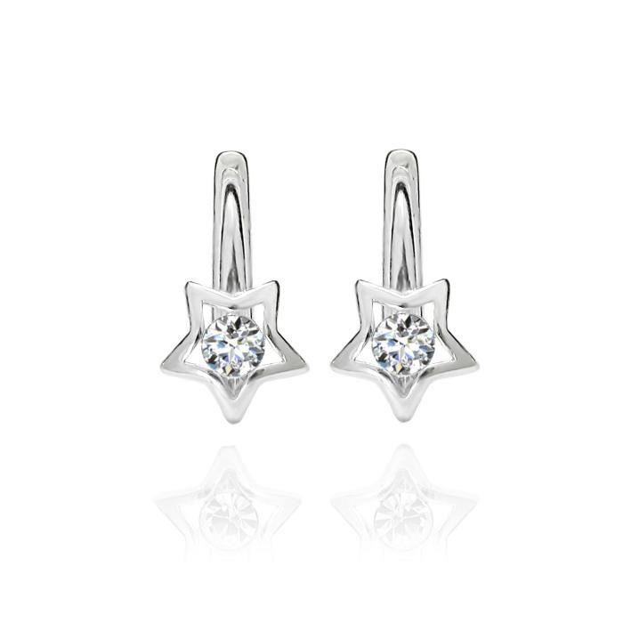 butterfly Filles Argent Boucles D'oreilles 925 Clair Vrais Swarovski Elements Étoile Emballage Cadeau Enfant Fille Bijoux