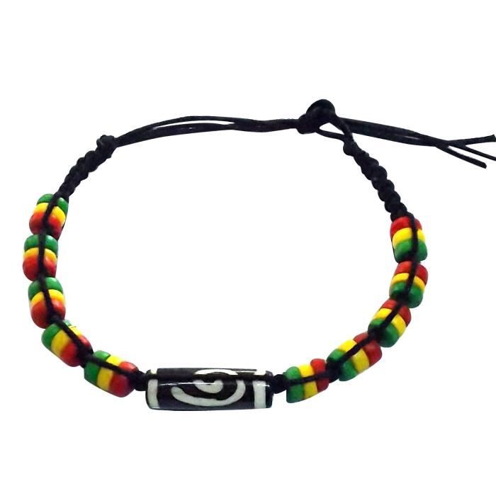 Bracelet Rasta Coton Perles