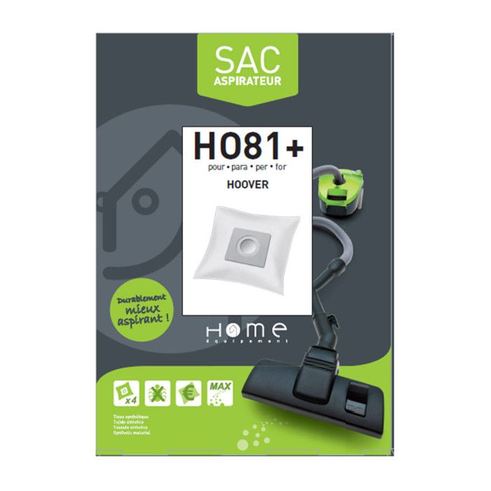 Sac microfibre adaptable par 4 HEHO81+ pour Aspirateur HOOVER TELIOS EXTRA