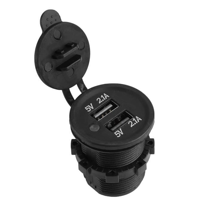HURRISE allume-cigare de moto 5V 2.1A double chargeur USB adaptateur allume-cigare prise femelle pour voiture moto camion