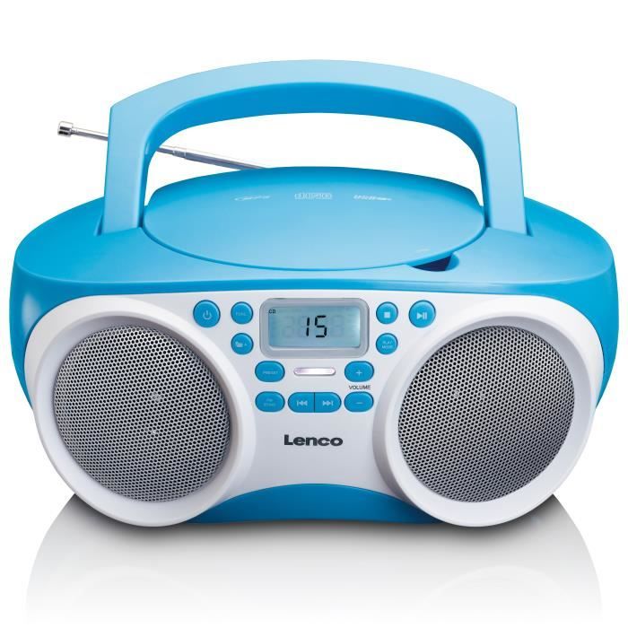 Radio/lecteur CD avec lecteur MP3 et fonction USB - Lenco - SCD-200BU - Bleu-Blanc.