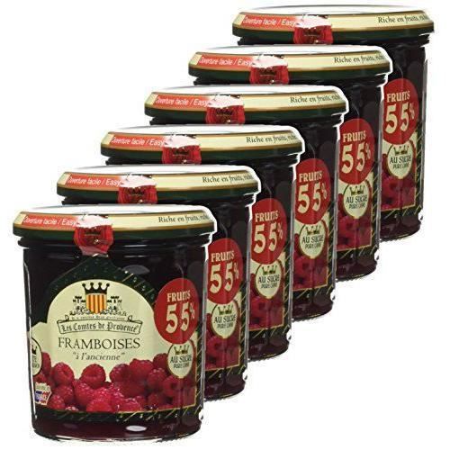 Les Comtes de Provence Confiture à l`Ancienne de Framboises 370 g - Lot de 6 - 3324490000553