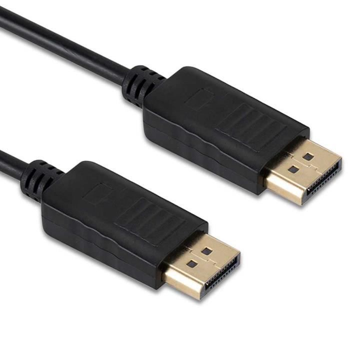 OCIODUAL Câble DisplayPort 3m Noir DP Mâle vers Mâle Ultra 4K 60Hz 2K 144Hz Full HD 1080p Audio Video pour PC TV Monitor
