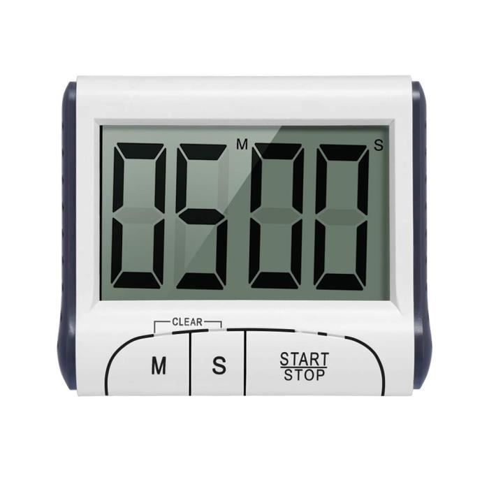 Minuterie de Cuisine Electronique Magnétique Digital 24H Minuteur Numérique avec Alarme Sonore LCD Écran Compte à Rebours