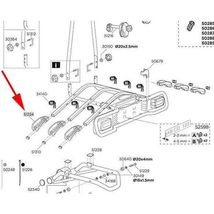 Transporteurs Pièces détachées Thule Wheel Holder 51224 Euroride 940 941 - Taille Unique - Noir