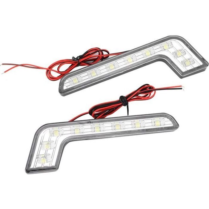 VINGVO Feux de jour 8-LED Super Bright Daytime Running Light Lamp DRL universel étanche