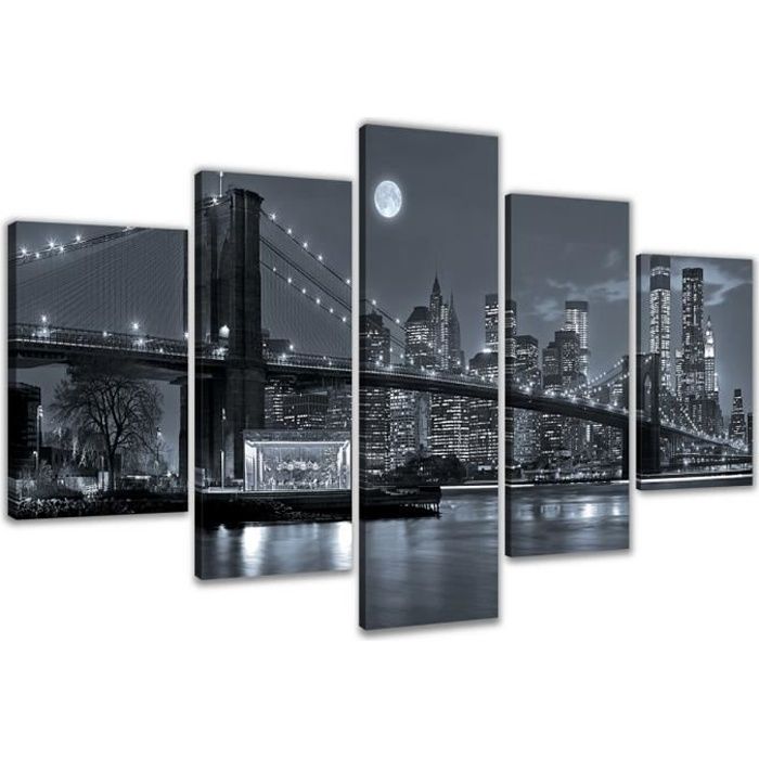 6314-SCT Impression sur toile New York US - Décoration sur châssis - 200 x 100 cm
