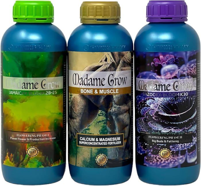 MADAME GROW Blühdünger-Set: Jamaican Bloom 28-25 + Bazooka Bloom K30 – Je 500 Ml, Organisch