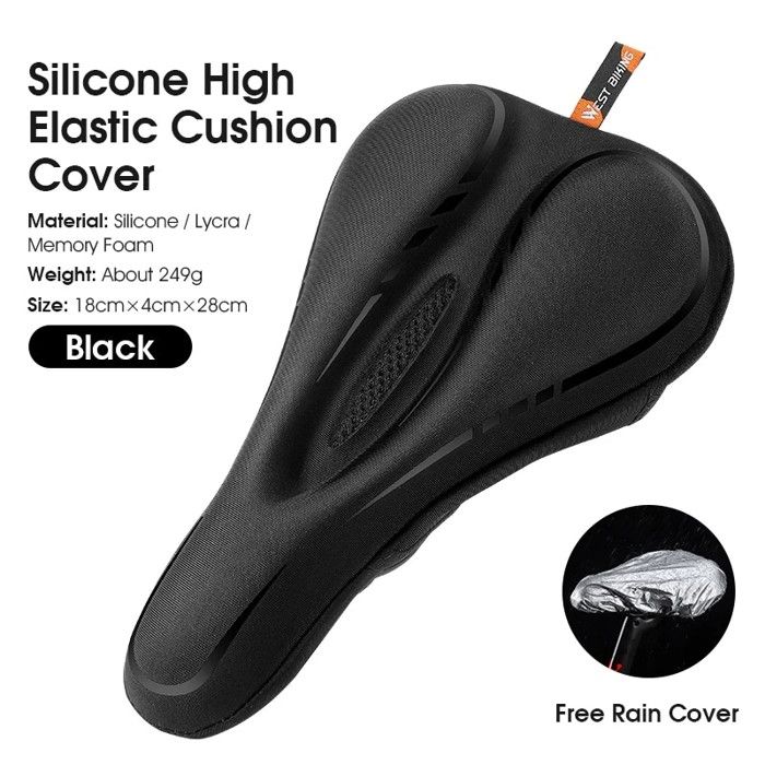 Housse de selle de vélo en gel, coussin de siège de vélo confortable pour femme/homme, coussin de siège de vélo stationnaire pour vélo Peloton, coussin de siège de vélo pour