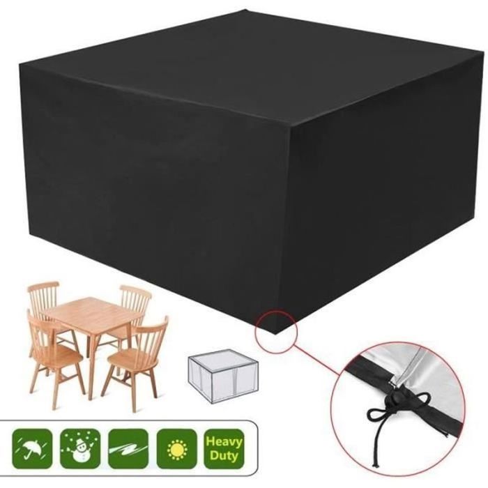 Housse De Protection Pour Table De Jardin Ovale (jusqu'à 160x95 Cm) - Imperméable Polyester - Anthracite
