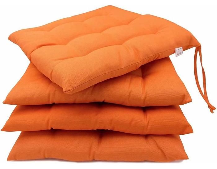 Lot de 4 coussins de chaise 40x40 cm, confortables et résistants, pour
