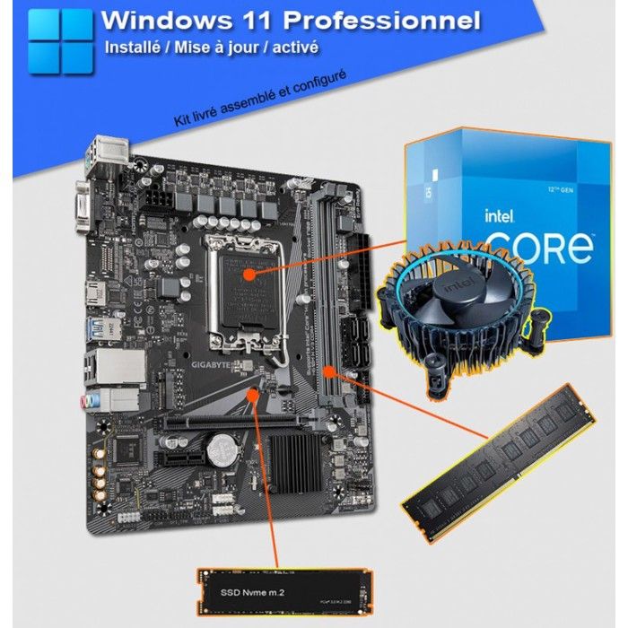 Kit Upgrade PC Intel Core i3 3 3 GHz RAM SSD 480 Go Windows 11 Pro
