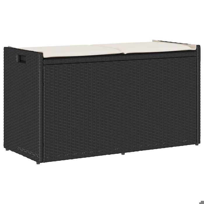 vidaXL Banc de rangement extérieur coussin 100 cm résine tressée