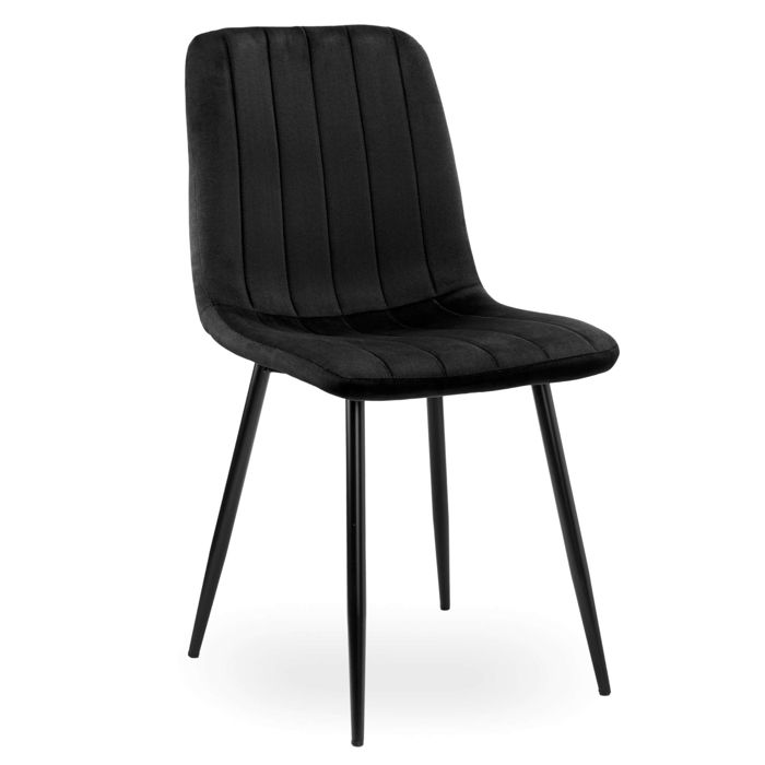 Chaise FRESNO VELVET recouverte de velours noir