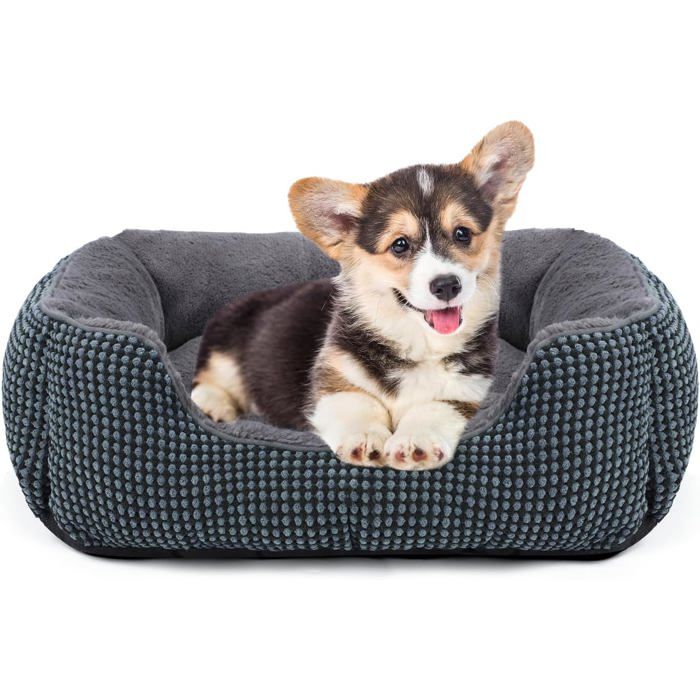 FLEUVE - Panier Chien - Panier petit chien coussin lavable antidérapant doux anti-anxiété pour chien/chat 51x48x15 cm