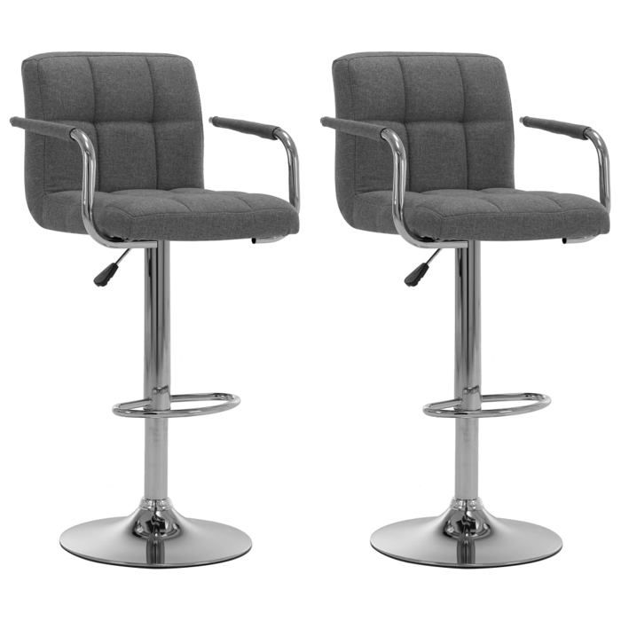SALE 2025Chaises de bar - lot de 2 - Tabourets de Cuisine - gris clair - tissu - 53x52x92 cm1885 Kg 2209
