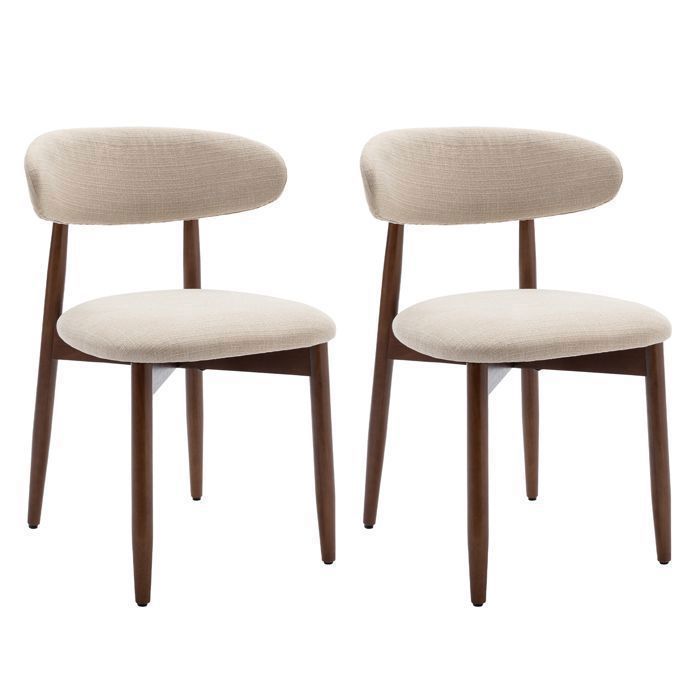 Colamy chaise-Lot de 2 Chaises -Chaise de Salle à Manger Design Vintage Chaise Idéales pour Cuisine et Salle à Manger-beige