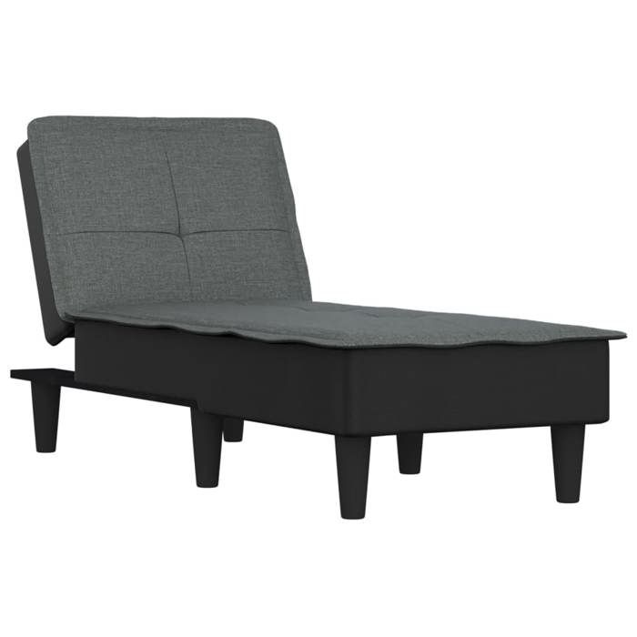 CHEZ JILI* Chaise longue - RUIGOU - Single Canapé de repos gris foncé tissu Août428193