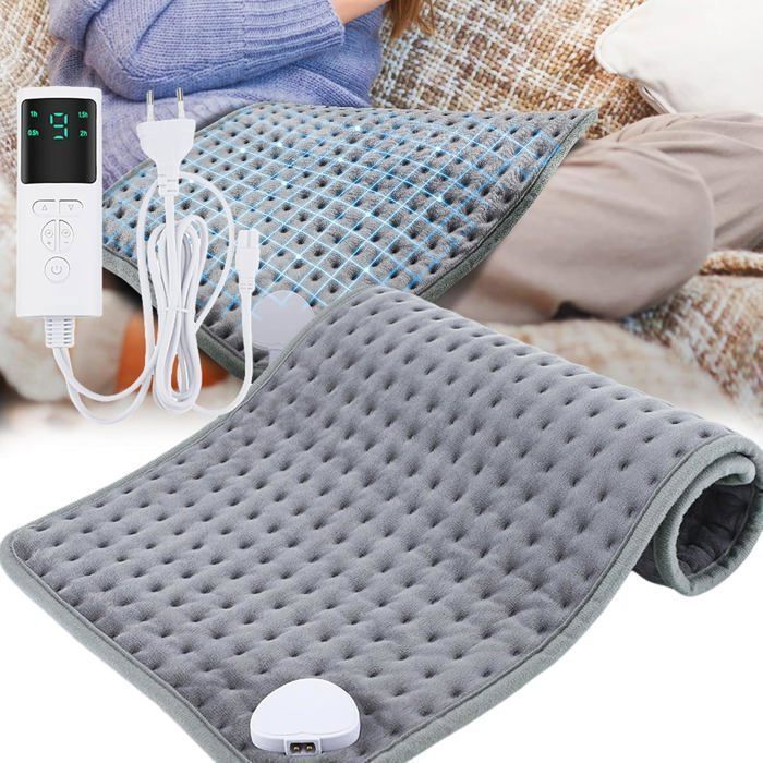 Coussin Chauffant électrique Ceinture Pour Cou Et épaules - Gris, Micropeluche, 125x30 Cm, Neuf