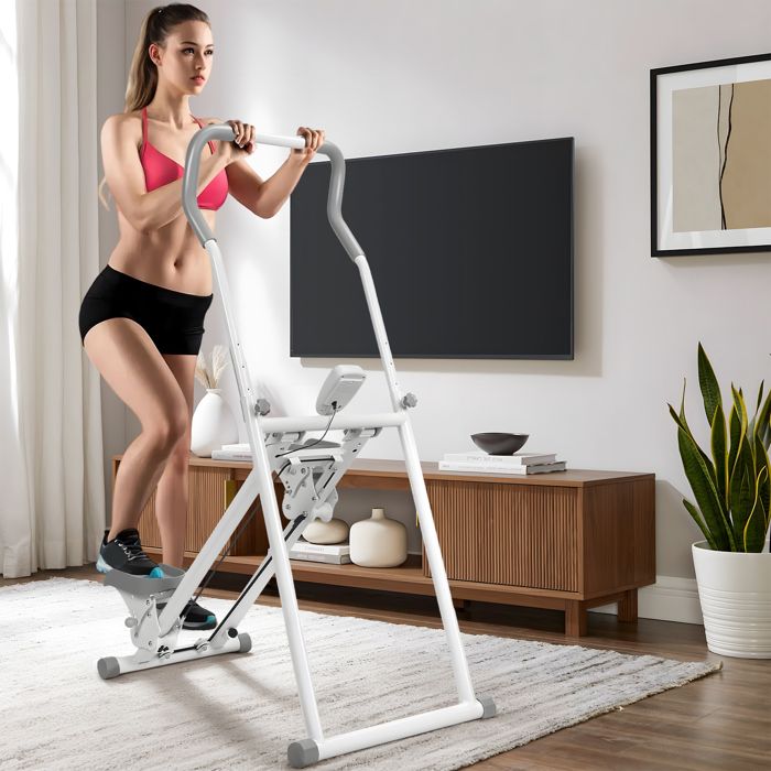 Stepper D'escalier Pliable Avec Guidon Réglable Et écran LCD – Charge Max 120 Kg, Usage Domestique