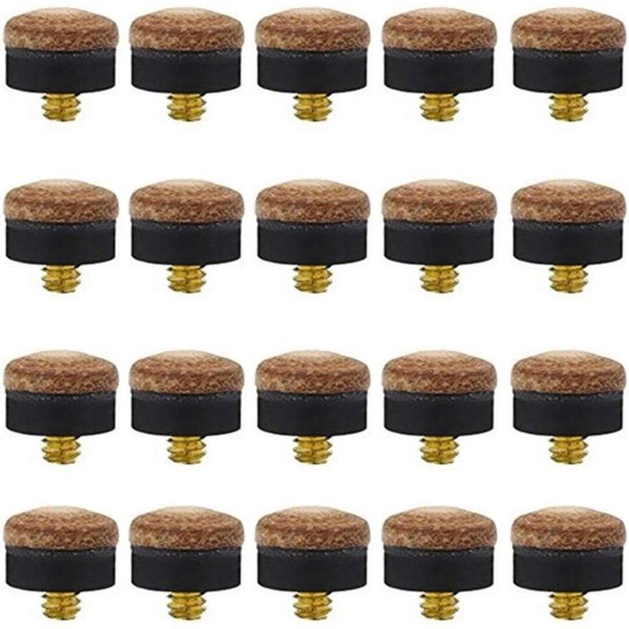 Lot De 20 Embouts à Visser Pour Queue De Billard Et Snooker – Diamètre 10 Mm, Vis 4 Mm – Cuir Marron, Installation Rapide