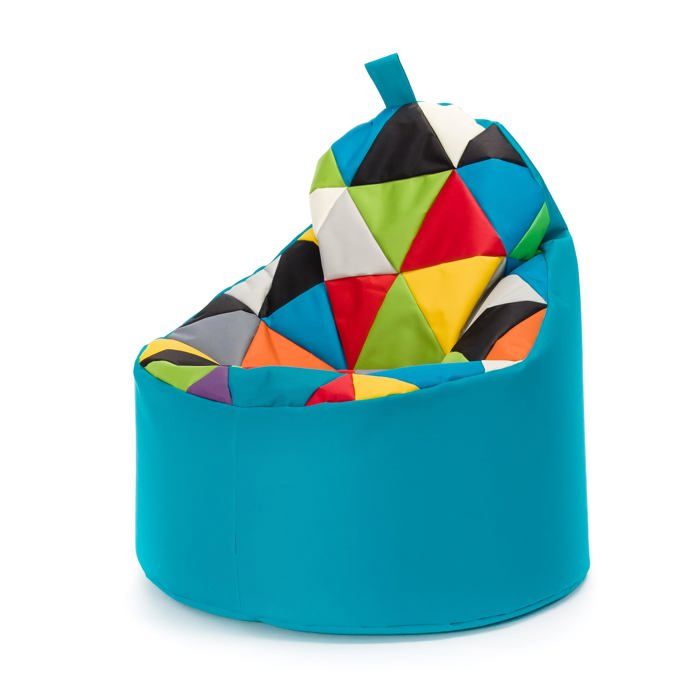 Pouf Fauteuil Patchwork Poire Extérieur Relax Tissu Imperméable Chambre Enfant Confort Bleu Ciel Nc7 XL