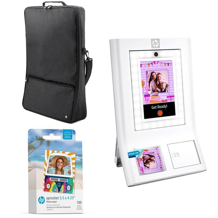 HP Sprocket Photomaton Machine Imprimante Photo Instantanée Couleur Starter Bundle + Papier Zink 100 Feuilles + Étui de Transport Rembourré - vue 2