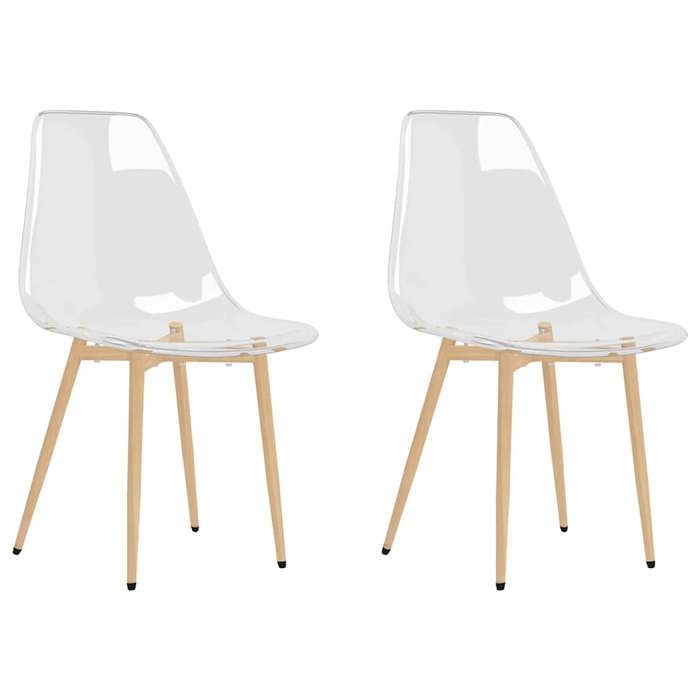 Promo février CHIC Chaises à manger JILL pour cuisine Set de 2 Transparent PET 46x52x84 cm CCC812