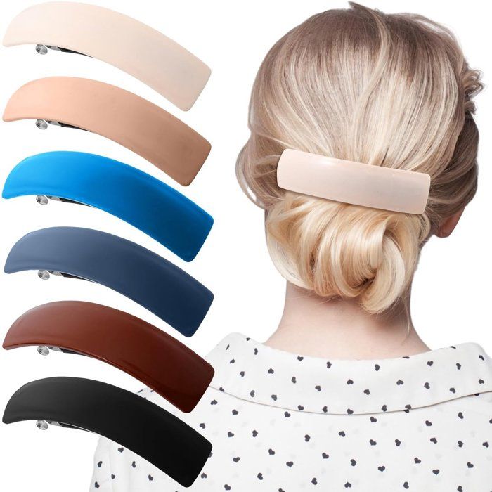 Barrettes Rectangulaires Rétro Pour Femmes 6 Pièces Accessoires De Coiffure En Acrylique Pour Cheveux Fins À Épais 6 Couleurs