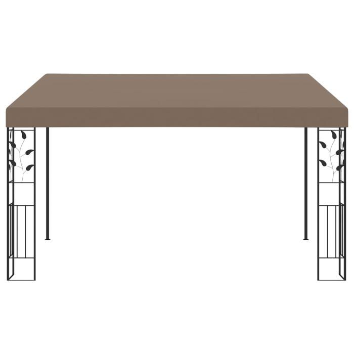 Belvédère mural - Tonnelle Imperméable - ANTI-UV - 4x3x25 m Taupe 4x3x2.05/2.62 m L715