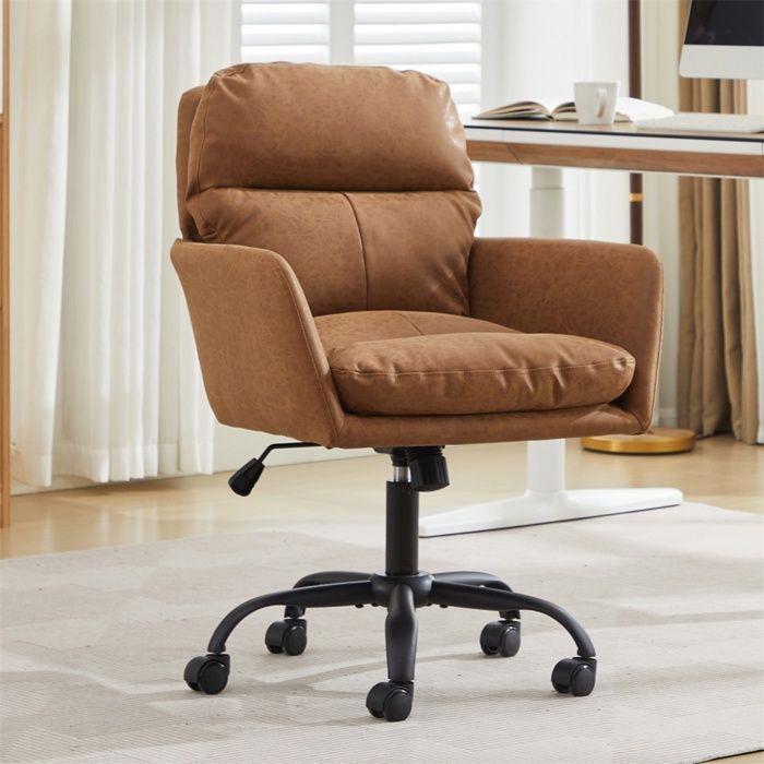 Chaise de Bureau Ergonomique - 71 58x60 5x102cm - Siège Pivotant Réglable en Hauteur pour Bureau Chambre Maquillage - Marron Chaise de Bureau Ergonomique - 71 58x60 5x102cm - Siège Pivotant Réglable en Hauteur pour Bureau Chambre Maquillage - Marron