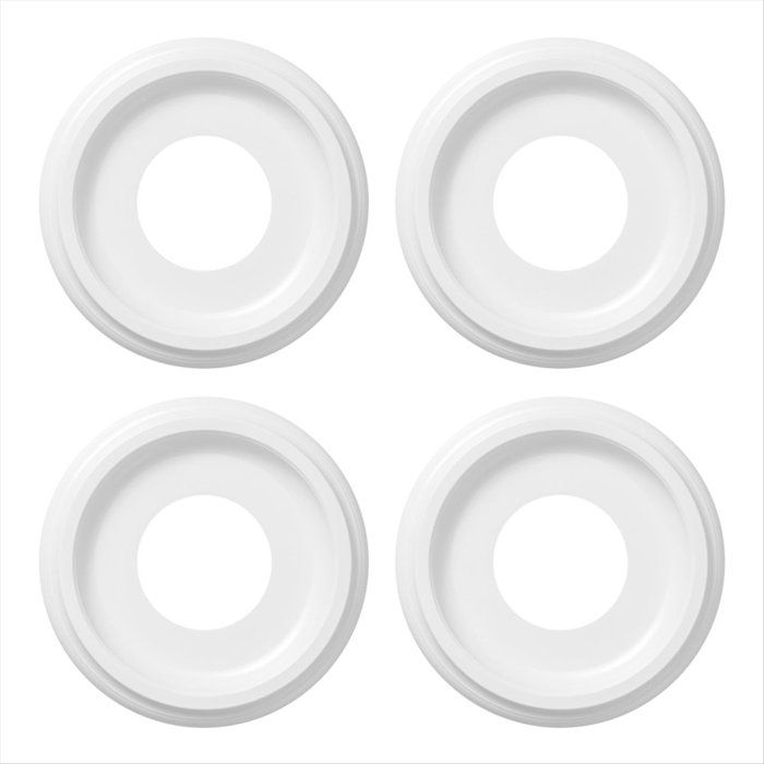 Lot 4 Médaillons Plafond Nylon Moulé Blanc Luminaires et Ventilateurs Plafond 10 Pouce Diamètre Extérieur X 4 Pouce Diamètre