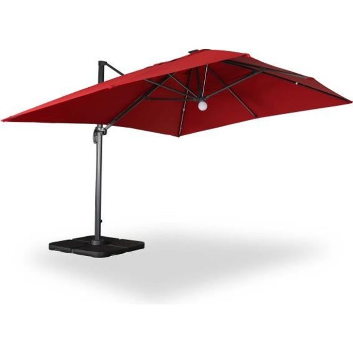 luce parasol deporte 3x4m avec led rouge cdiscount jardin