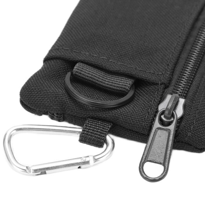 Petite Pochette EDC Molle – Nylon, Mousqueton, Zippée, 10,5 Cm, Pour Clés Et USB