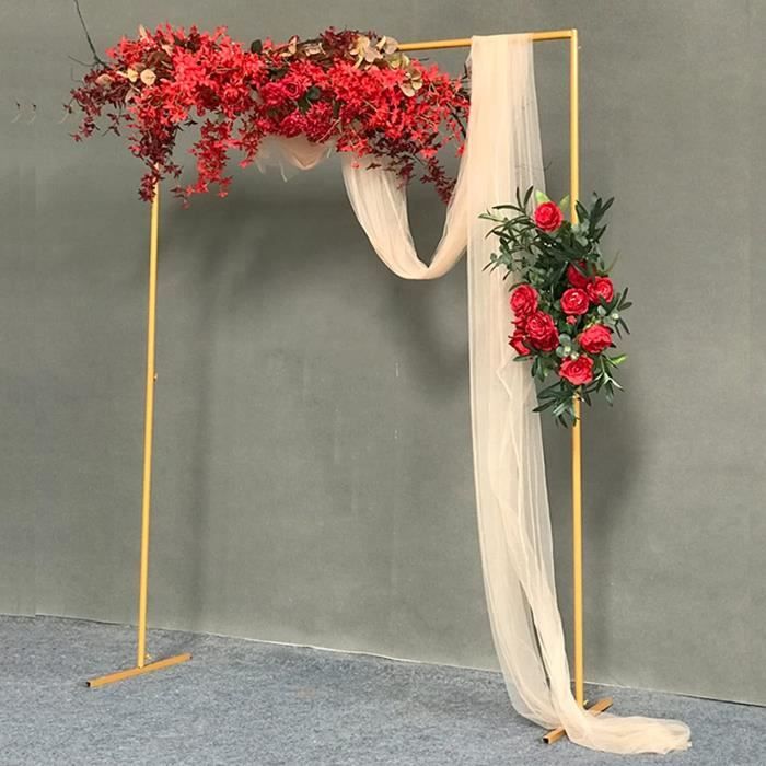 Structure Pour Arche De Ballon Arche De Mariage - 2 X 1,5 M - En Fer - Cadre De Ballons De Fleurs - Support De Jardin Carré En Métal - Décoration D 'arche