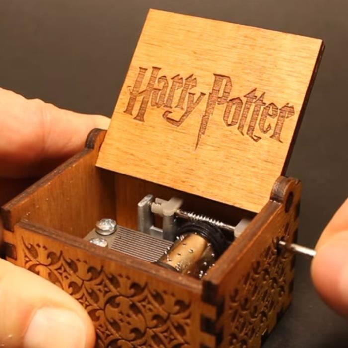 Premier Bo/îte /à musique,Harry Potter grav/é en bois Bo/îte d/écorative cadeaux de No/ël
