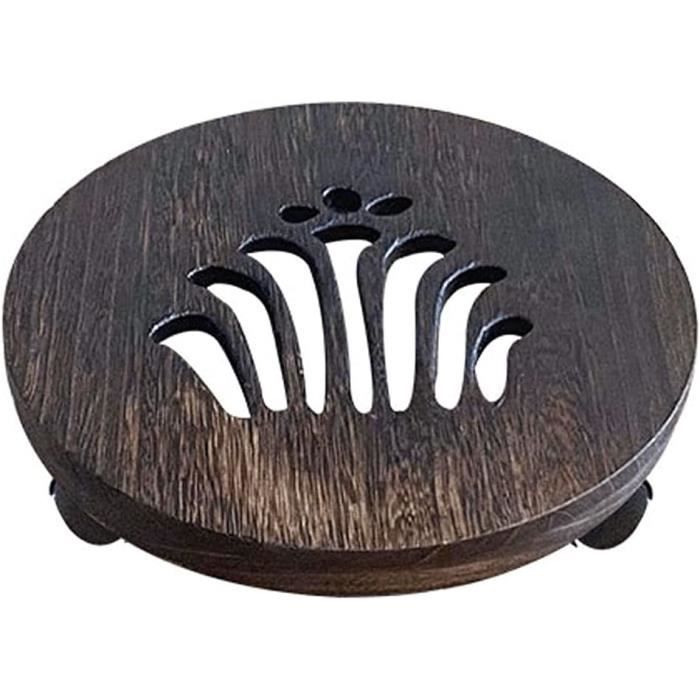 Support En Bois Tournant Pour Plantes Et Bonsaï - Présentoir Vintage Chinois - Base Pour Vase, Théière, Déco Bureau - 2