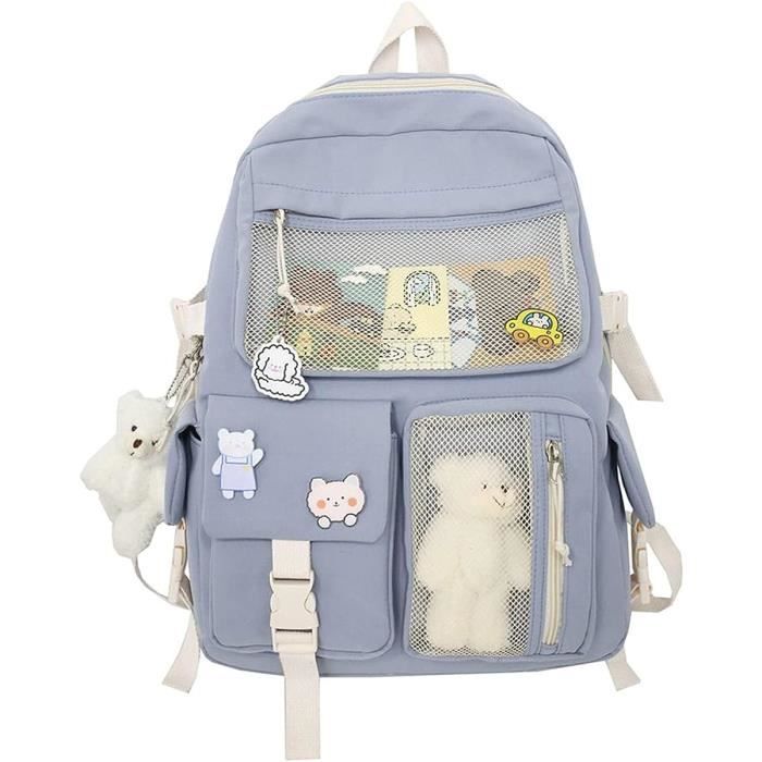 Sac à Dos D'école Ergonomique Bleu En Nylon