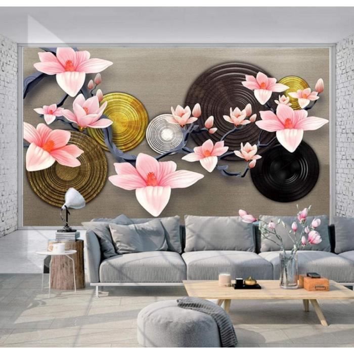 Papier peint fleurs magnolias - Kam et Léon