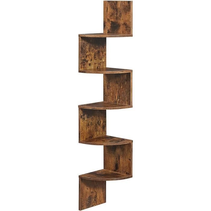 Étagère D'angle Murale Flottante – 123x19x19 Cm – En Bois D'ingénierie Noir – Idéale Pour Salon, Présentation Décorations