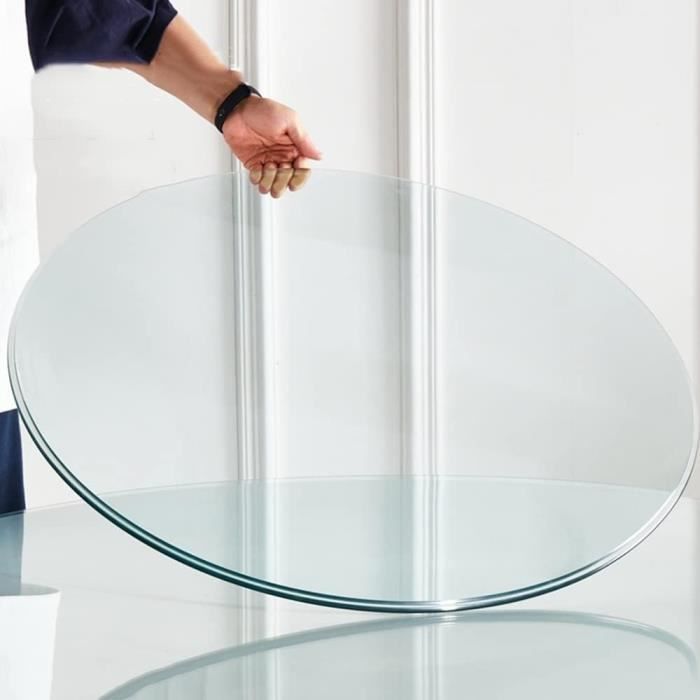 HJXGQJM Plateau De Table Rond En Verre, Diamètre 35-100cm, Plateau De Table En Verre Rond Facile À Nettoyer, Dessus De Table Ronde En Verre Trempé