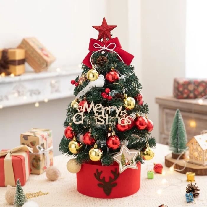 Mini Sapin De Noël En Peluche – Déco De Bureau 30 Cm – Orné De Flocons De Neige – Idée Cadeau Festif
