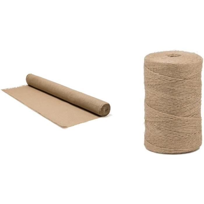 Toile De Jute Naturelle 230g/m² - Rouleau 1x5m - Pour Jardinage, Bricolage Et Loisirs Créatifs