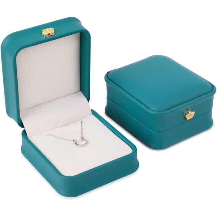 ISuperb 2PK PU Cuir Boîtes à Bijoux Velours Boîte De Rangement