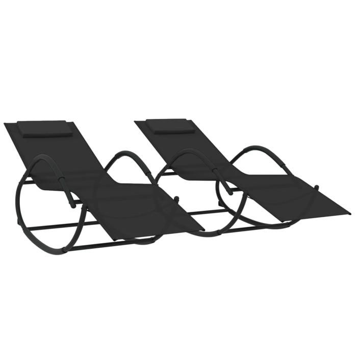 Helloshop26 Lot de 2 chaises longues à bascule - vue 3