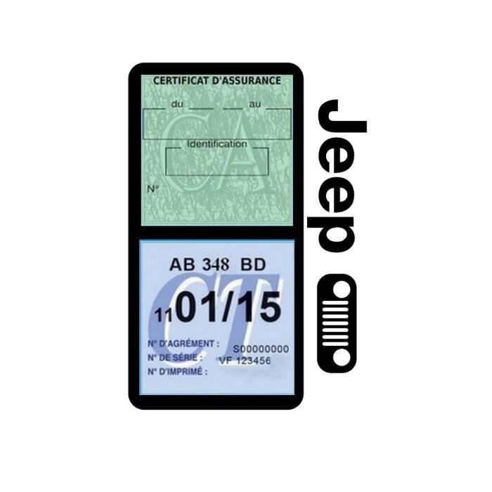 double porte vignette assurance jeep sticker adhesif couleur noir cdiscount auto