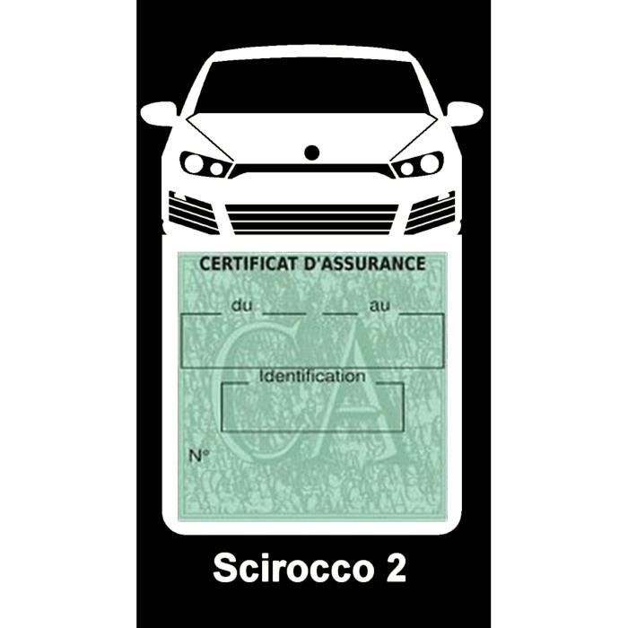 Simple Porte Vignette Assurance Scirocco 2 Sticker Adhesif Blanc