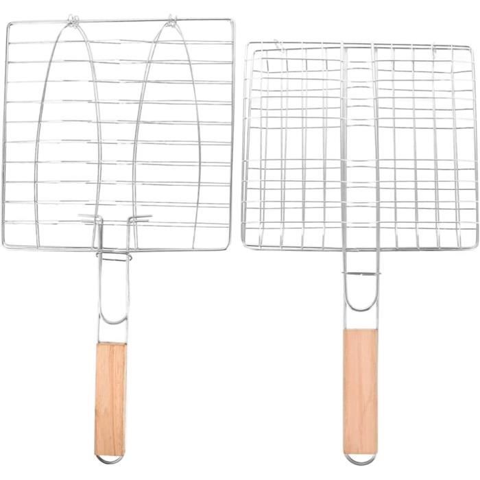 Panier De Barbecue Pliable En Acier Inoxydable - Pour Poisson, Légumes, Crevettes - Avec Brosse Et Sac De Rangement
