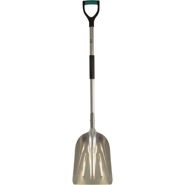 Pelle à neige godet étroit 29 cm aluminium - Poignée bi-matière antidérapante - Manche aluminium